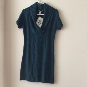 Sweater dress in bottle green